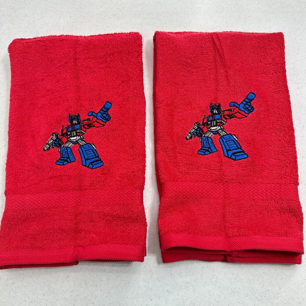 Transformers Towels Embroidered Optimus Prime Hand Towel Set Bathroom Robots